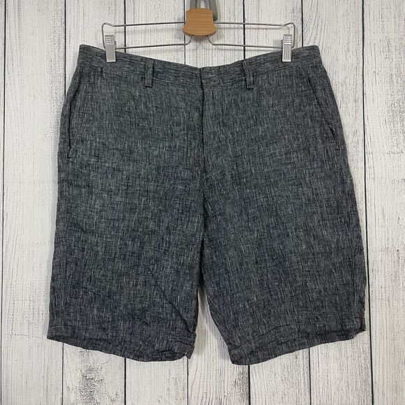 J. Crew Men's W35 Gray 100% Linen Flat Front 10.5" Inseam Bermuda Shorts - Picture 7 of 8